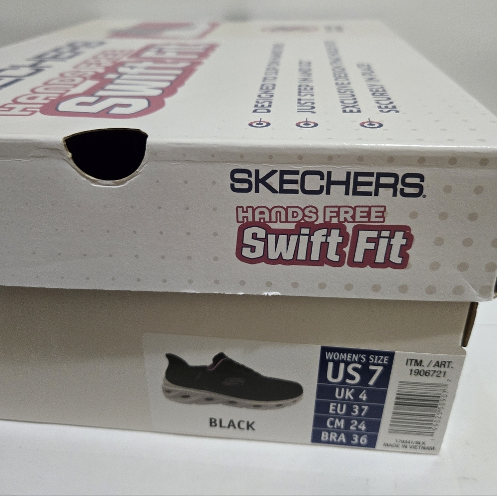 Skechers Hands Free Swift Fit Women's Sneakers Black Mesh Slip-On Comfort Shoes - Picture 7 of 7